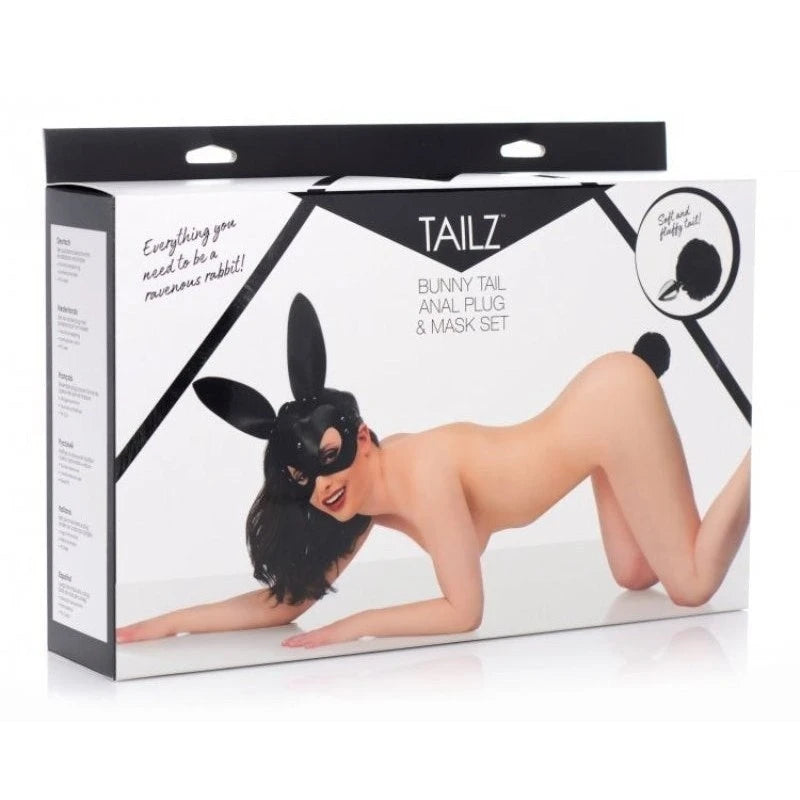Bunny Tail Anal Plug and Mask Set Butt Plugs