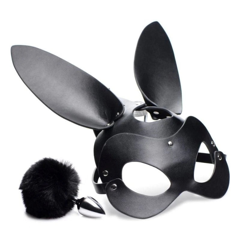 Bunny Tail Anal Plug and Mask Set Butt Plugs