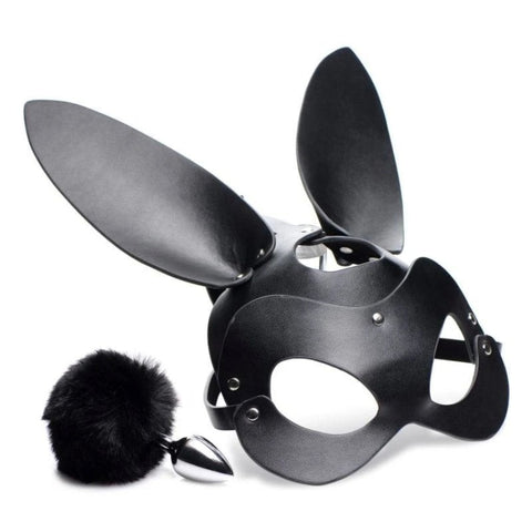 Bunny Tail Anal Plug and Mask Set - Butt Plugs