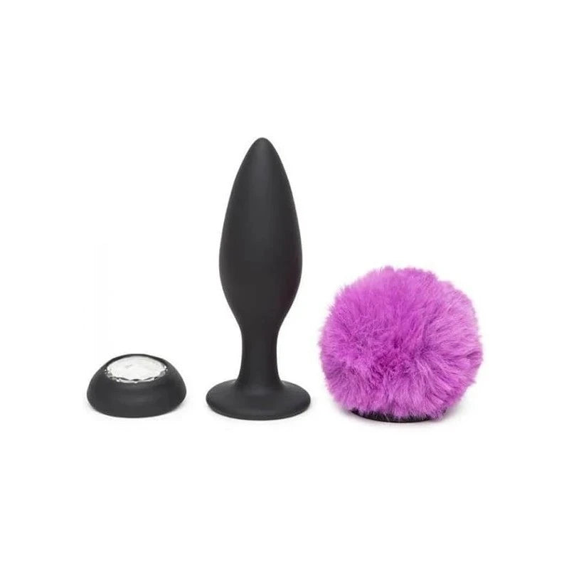 Happy Rabbit Rechargeable Vibrating Bunny Tail Butt Plug Anal Vibrators