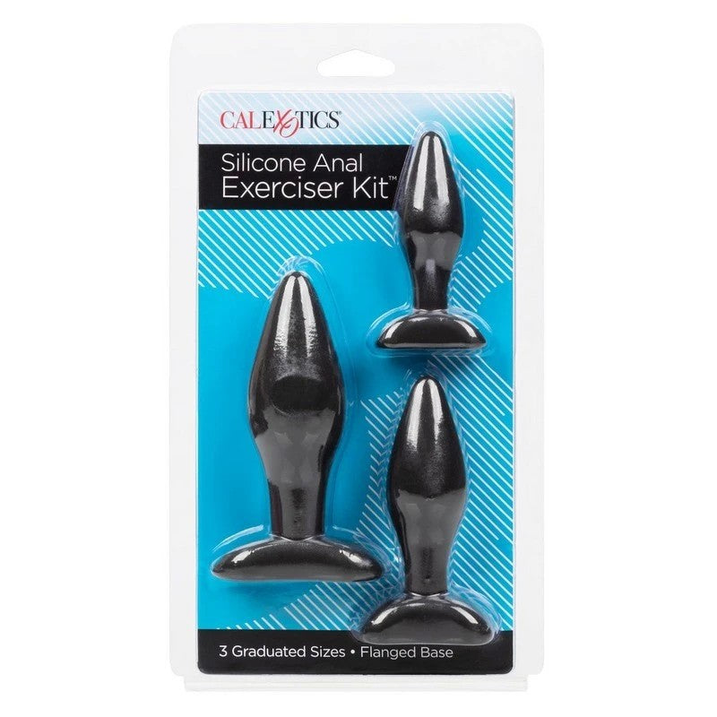 CalExotics 3 Piece Silicone Anal Plug Exerciser Kit Butt Plugs