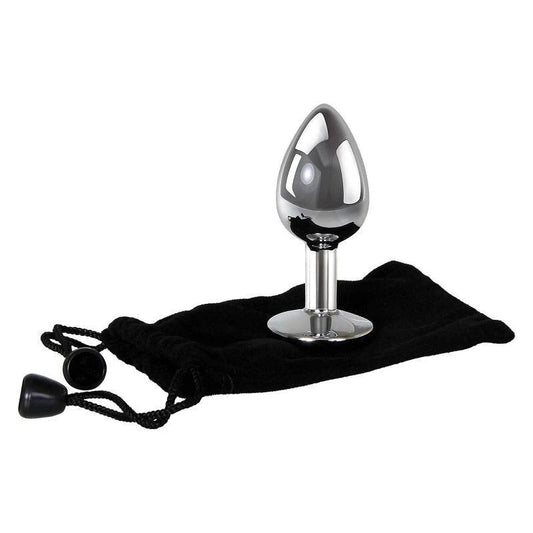 Smooth Aluminum Anal Ecstasy - Clear Gem Plug - Butt Plugs