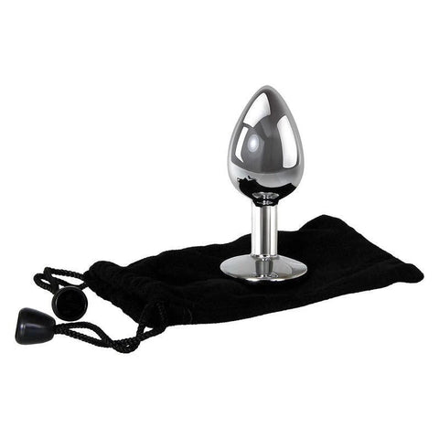 Smooth Aluminum Anal Ecstasy - Clear Gem Plug - Butt Plugs