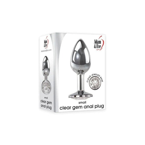 Smooth Aluminum Anal Ecstasy - Clear Gem Plug - Butt Plugs