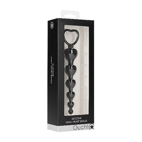 Ouch! Anal Heart Beads - Butt Plugs