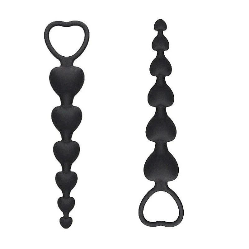 Ouch! Anal Heart Beads Butt Plugs