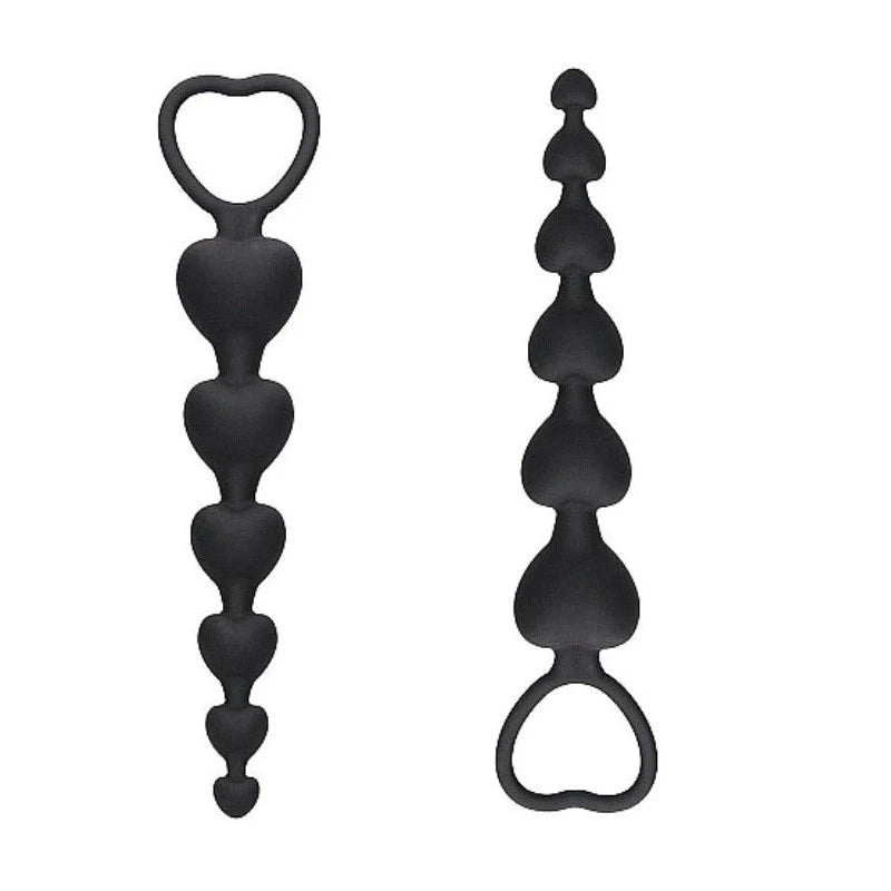 Ouch! Anal Heart Beads Butt Plugs