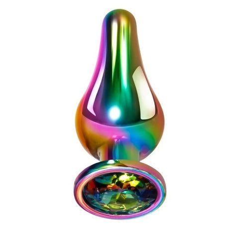 Evolved Rainbow Metal Pleasure Plug - Stylish and Satisfying - Butt Plugs
