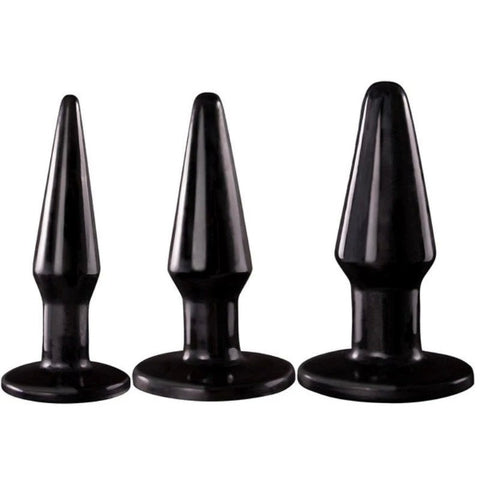 Xplorer Anal Training Butt Plug Kit - Black - Butt Plugs