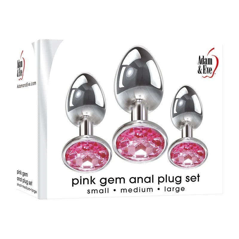 Adam & Eve Pink Gem Anal Training Plug Set Butt Plugs