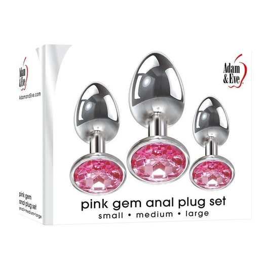 Adam & Eve Pink Gem Anal Training Plug Set Butt Plugs