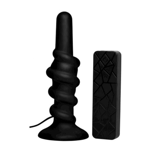 Coiled Vibrating Anal Plug with Controller - Anal Vibrators