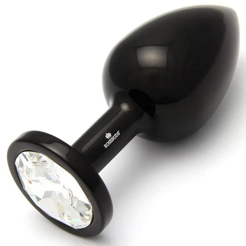 Rosebuds ALU Black M - Clear Butt Plugs