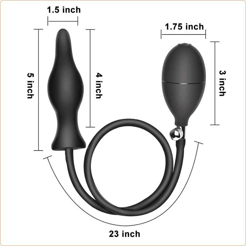 Dark Inflator Silicone Inflatable Dildo Anal Plug Butt Plugs