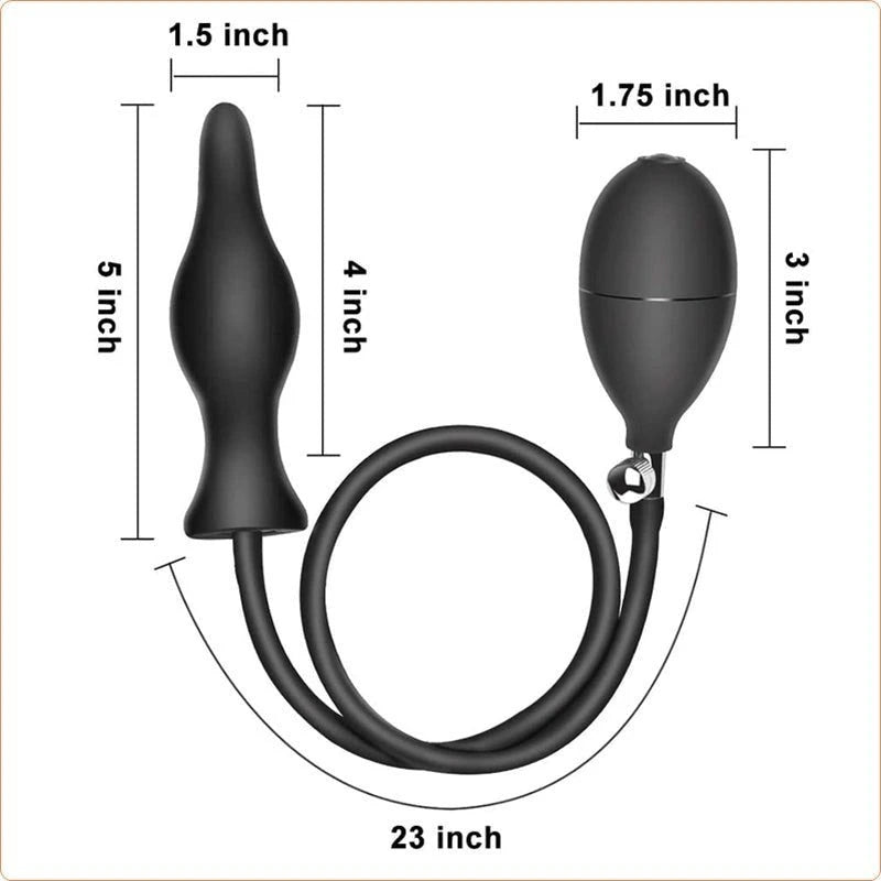 Dark Inflator Silicone Inflatable Dildo Anal Plug Butt Plugs