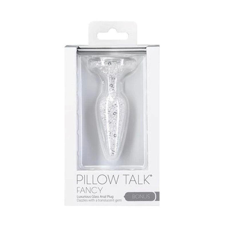 Pillow Talk Fancy Luxurious Glass Anal Plug w Clear Gem Butt Plugs