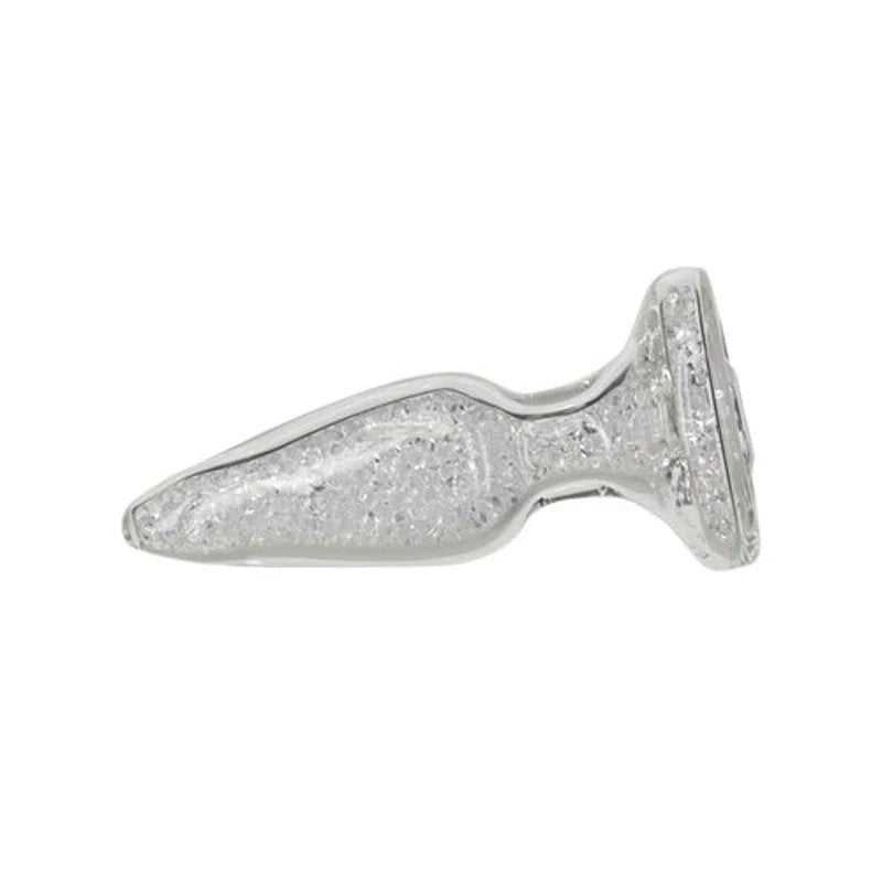 Pillow Talk Fancy Luxurious Glass Anal Plug w Clear Gem Butt Plugs
