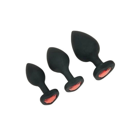 Crystal Heart Anal Training Set - Discover Pleasure at Your Pace - Butt Plugs