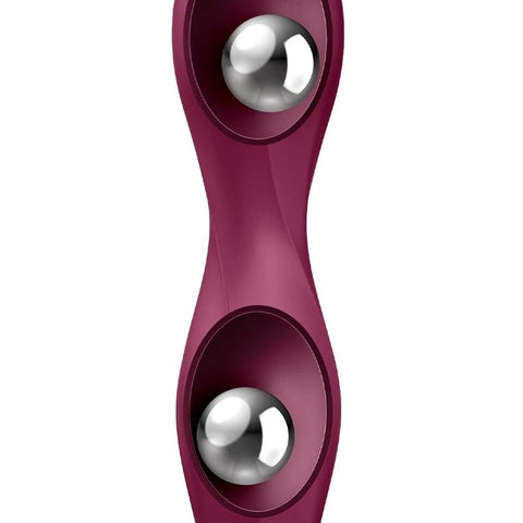 Satisfyer Double Ball-R Soft Silicone Vaginal and Anal Dildo Red - Butt Plugs
