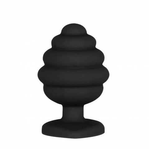 Shots Toys Large Ribbed Diamond Heart Shape Anal Plug 8 cm - Butt Plugs