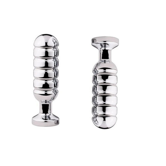 Luxurious Metallic Zone Ribbed Anal Toy - 3 Sizes - Butt Plugs