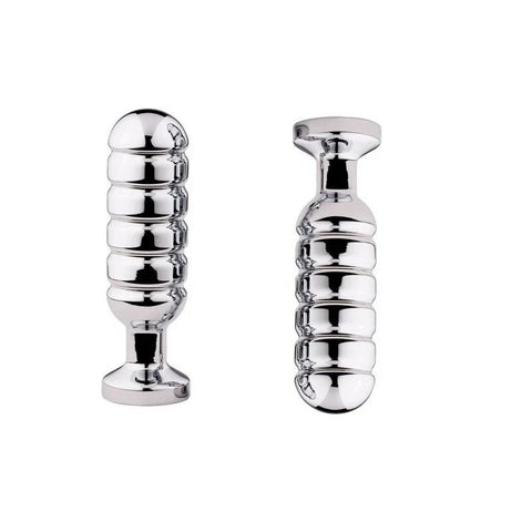 Luxurious Metallic Zone Ribbed Anal Toy - 3 Sizes - Butt Plugs