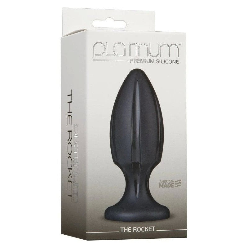 Doc Johnson Platinum The Rocket Silicone Anal Plug Black Butt Plugs