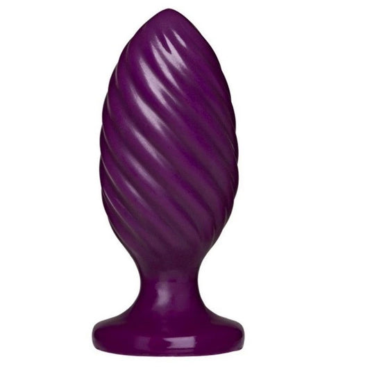 Doc Johnson Platinum The Swirl Silicone Anal Plug Purple - Butt Plugs