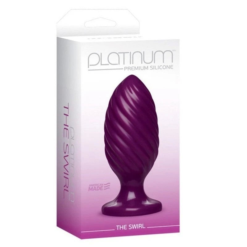Doc Johnson Platinum The Swirl Silicone Anal Plug Purple Butt Plugs