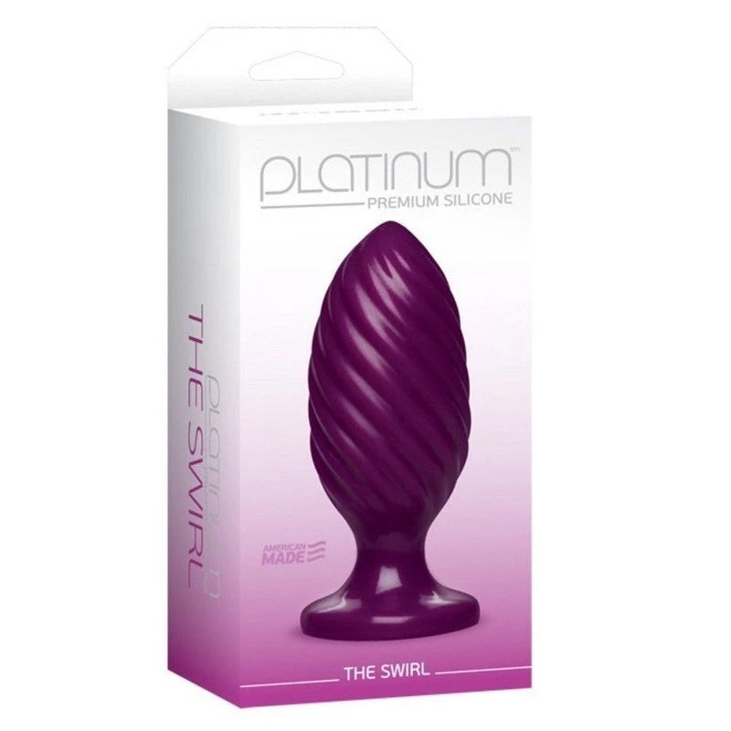 Doc Johnson Platinum The Swirl Silicone Anal Plug Purple Butt Plugs