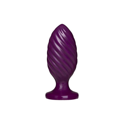 Doc Johnson Platinum The Swirl Silicone Anal Plug Purple - Butt Plugs