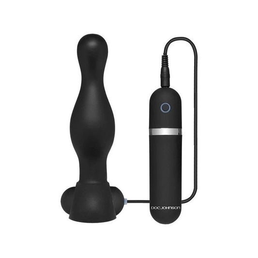Doc Johnson Platinum The Delight Vibrating Anal Plug Black - Anal Vibrators