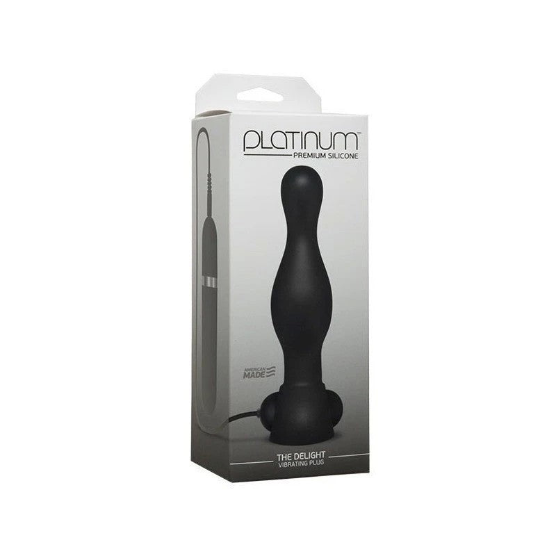 Doc Johnson Platinum The Delight Vibrating Anal Plug Black Anal Vibrators