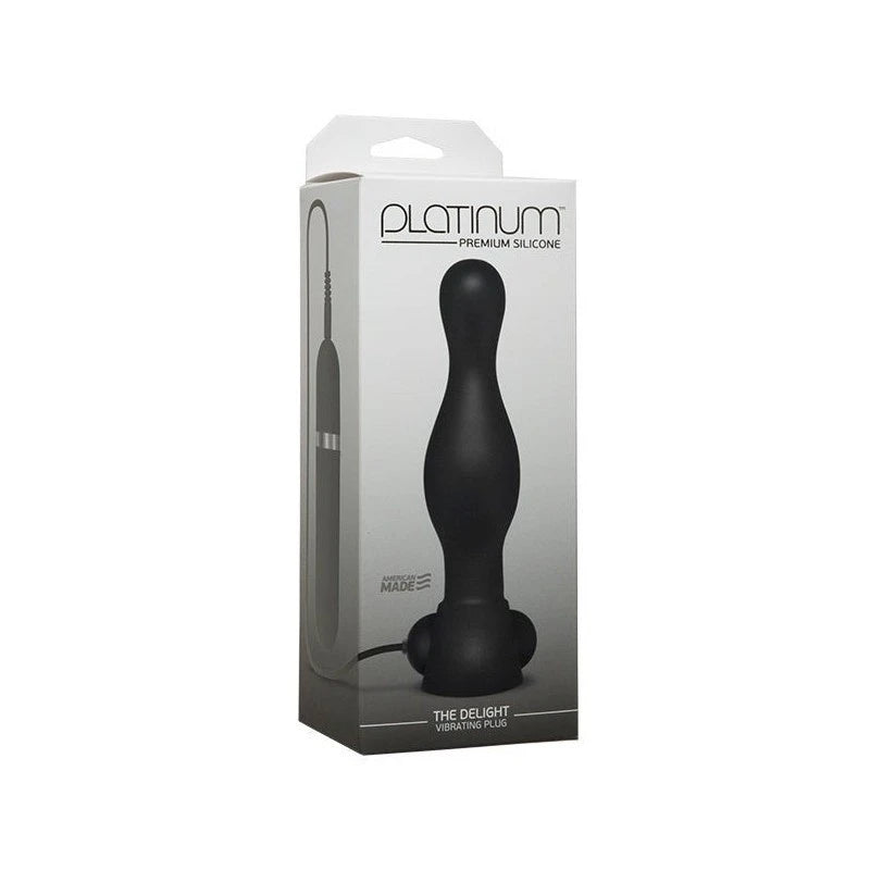 Doc Johnson Platinum The Delight Vibrating Anal Plug Black Anal Vibrators