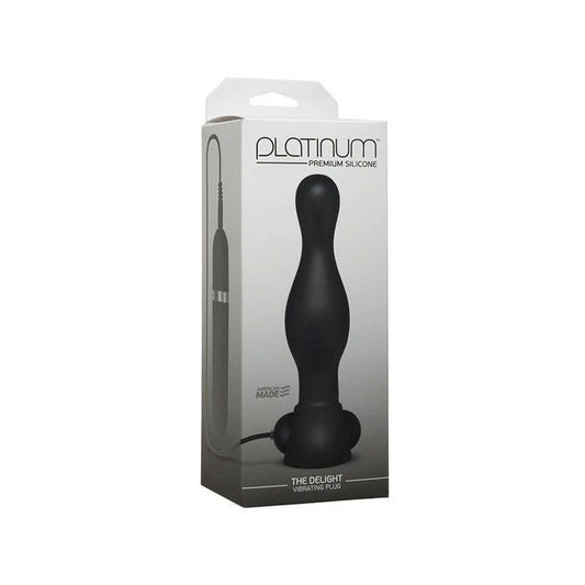 Doc Johnson Platinum The Delight Vibrating Anal Plug Black - Anal Vibrators