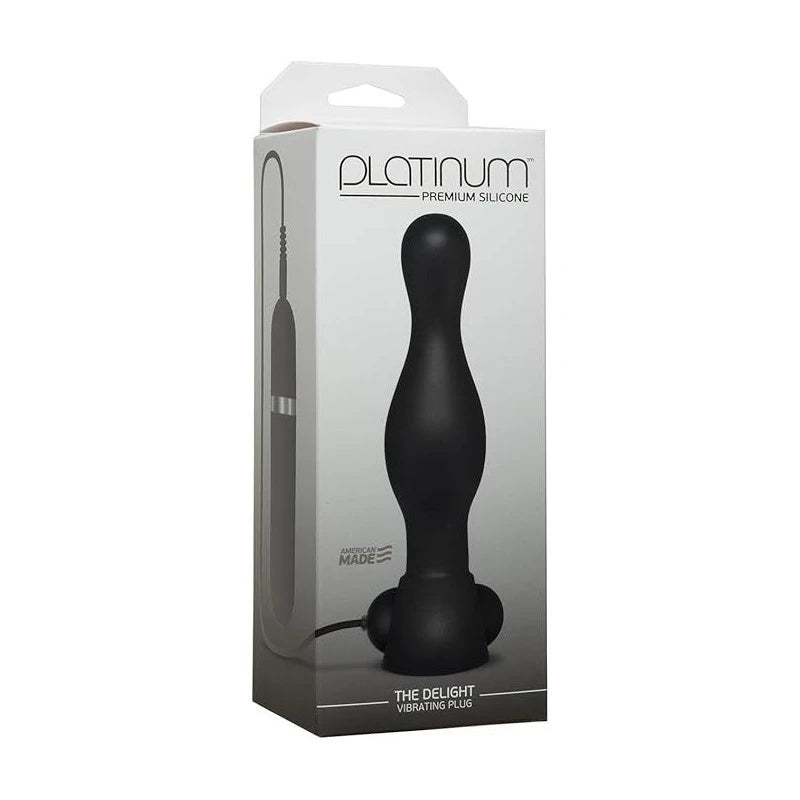 Doc Johnson Platinum The Delight Vibrating Anal Plug Black Anal Vibrators