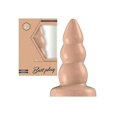 Bottom Line Rubber Butt Plug Flesh Model 6 - Butt Plugs