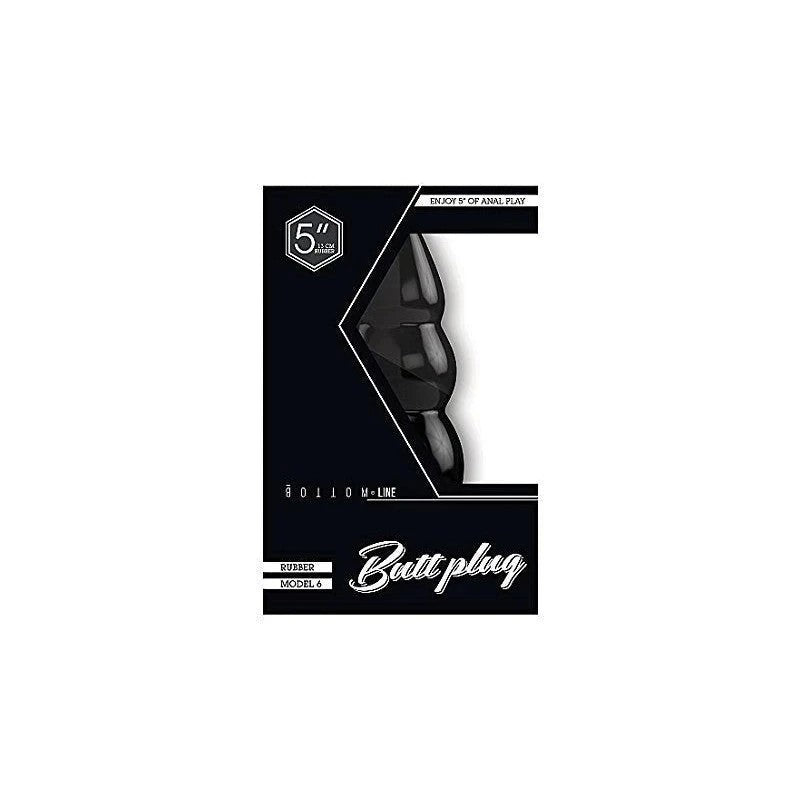 Bottom Line Rubber Butt Plug Black Model 6 Butt Plugs