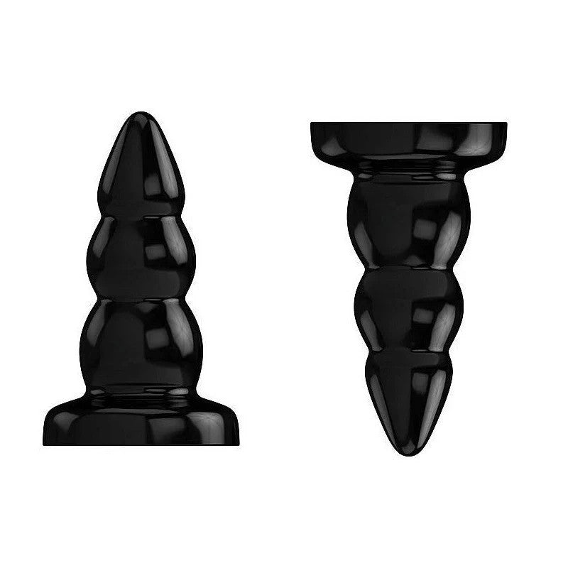 Bottom Line Rubber Butt Plug Black Model 6 Butt Plugs