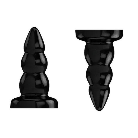 Bottom Line Rubber Butt Plug Black Model 6 - Butt Plugs