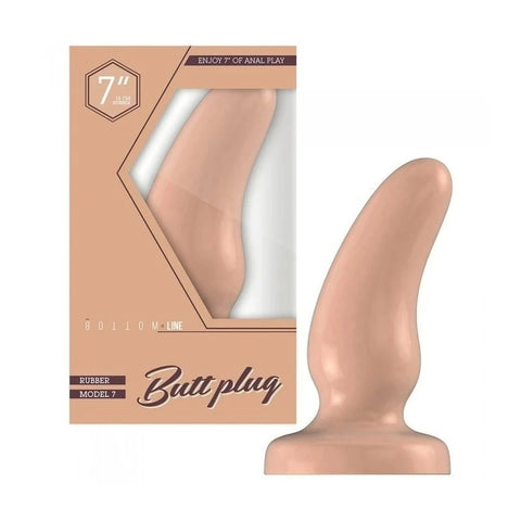 Bottom Line Rubber Butt Plug Flesh Model 7 - Butt Plugs