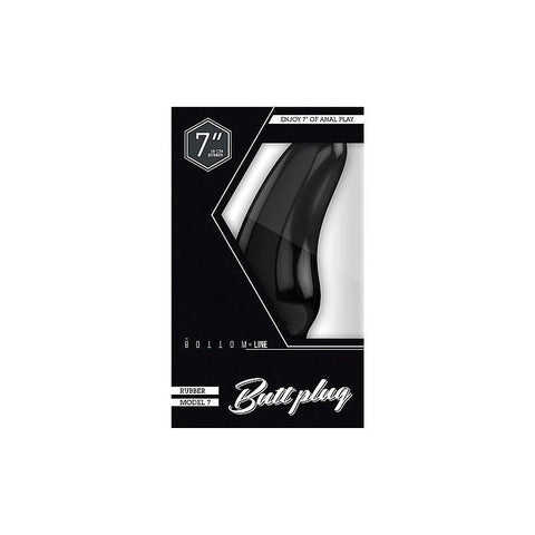 Bottom Line Butt Plug Model 7 Black 7 inch - Butt Plugs