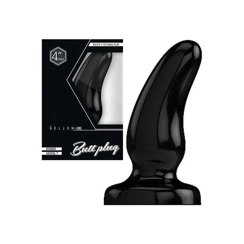 Bottom Line Butt Plug Model 7 Black 7 inch Butt Plugs