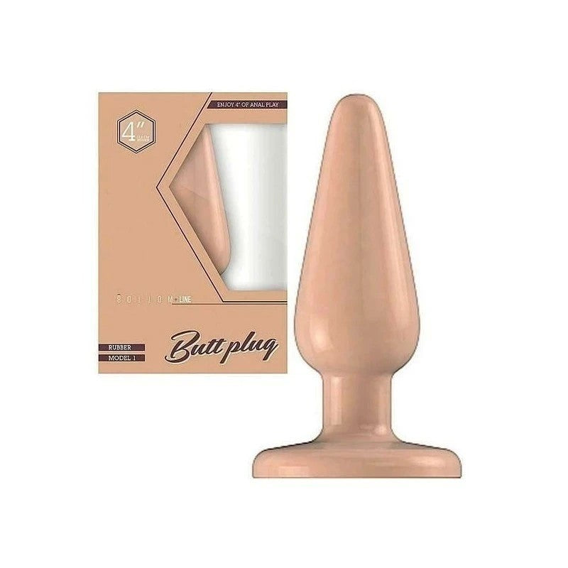 Bottom Line Rubber Butt Plug Flesh Model 1 Butt Plugs