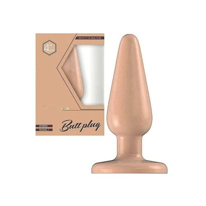 Bottom Line Rubber Butt Plug Flesh Model 1 Butt Plugs