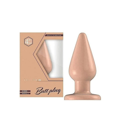 Bottom Line Rubber Butt Plug Flesh Model 2 Flesh - Butt Plugs