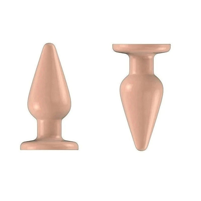 Bottom Line Rubber Butt Plug Flesh Model 2 Flesh Butt Plugs