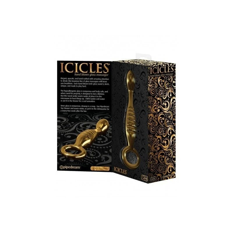 Pipedream Icicles Gold Edition G04 Glass Dildo Anal Dildos