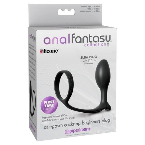Anal Fantasy Ass Gasm Cock Ring With Beginner Anal Plug - Ball and Cock Toys