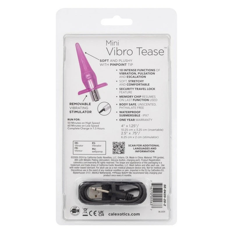 California Exotics Mini Vibro Tease Anal Vibrator Butt Plugs